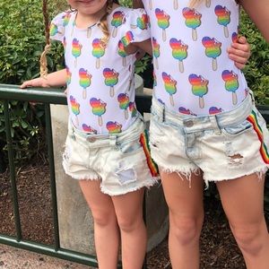 COPY - Girls Rainbow Mickey Pop Leotard